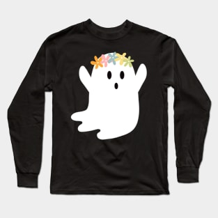 Floral Crown Ghost Long Sleeve T-Shirt